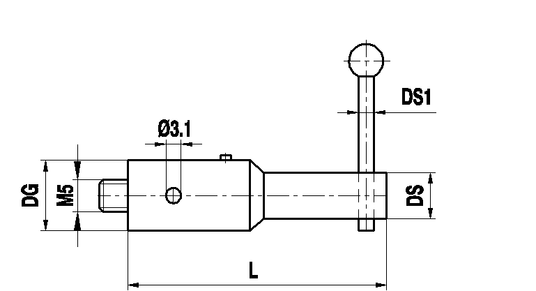 M5 титановый держатель поворотного щупа, L 40 мм, для систем ZEISS A-5555-0118