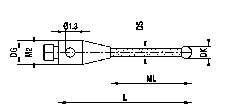 M2 рубиновый шарик Ø6 мм, керамический стержень, L 13 мм, ML 9 мм, для систем ZEISS A-5555-0278